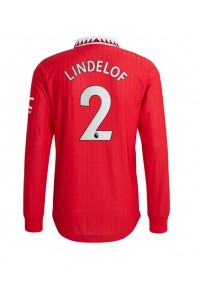 Manchester United Victor Lindelof #2 Voetbaltruitje Thuis tenue 2022-23 Lange Mouw